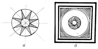 Рис. 28. Орнаменты из углов и кругов