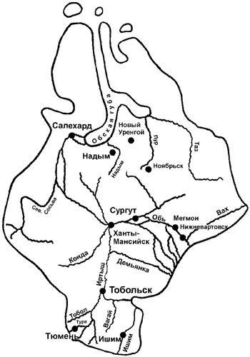 Водная карта тюменской области