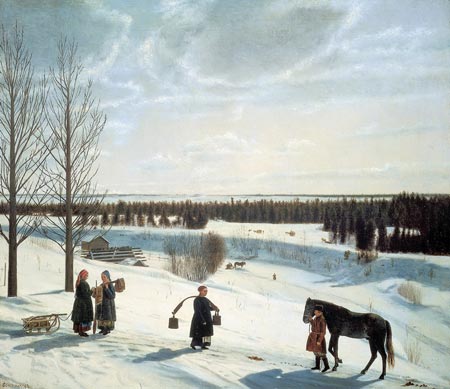 «Зимний пейзаж». Художник Никифор Крылов. (1802–1831)